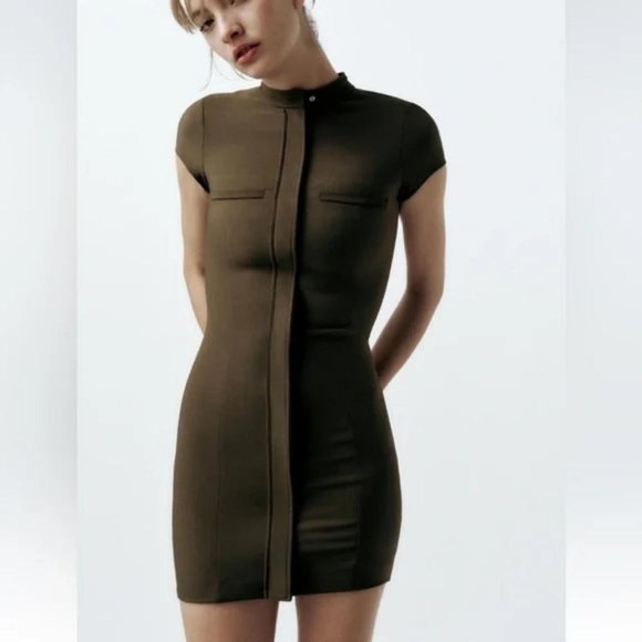 ZARA POCKET MINI DRESS - Picture 2 of 5
